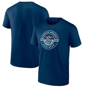 Футболка мужская fanatics seattle kraken deep sea blue Unbranded