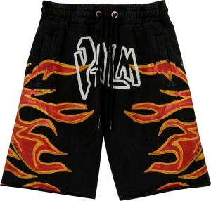 Спортивные шорты Palm Angels GD Graffiti Flames Sweatshort 'Black/White', черный