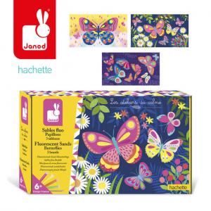 Janod, Креативный набор Флуоресцентные песочные бабочки 6+
