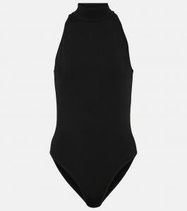 Боди с воротником халтер Alaïa, черный