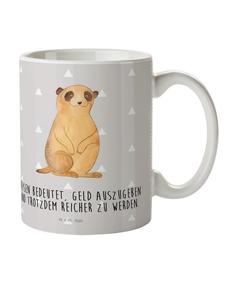 Детская кружка с рисунком суриката и надписью в пастельно-сером цвете Mr. & Mrs. Panda