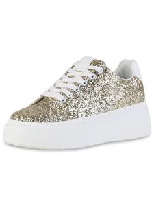 Низкие кроссовки VAN HILL Plateau Chloe, золотой