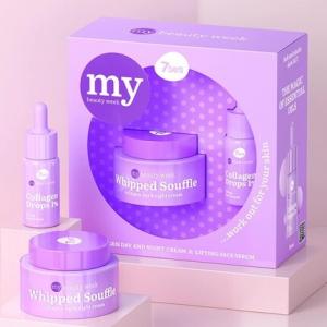 Набор по уходу за кожей на 7 дней с антивозрастным кремом для лица и коллагеновой сывороткой - корейский подарочный набор по уходу за кожей для женщин 7days