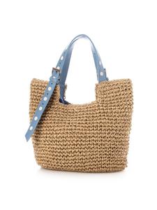 Cachecache / Вязаная сумка-шоппер с ручками в горошек