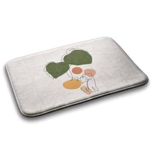 Коврик для ванной Tulup Monstera Katzen, 90x1x90 см, бежевый