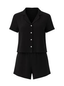 Короткий пижамный комплект C&City, черный