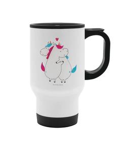 Mr. & Mrs. Panda Термокружка с единорогом и надписью (без текста) белого цвета