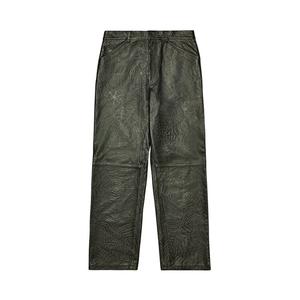 Брюки Sp5der Debossed Web Leather Pant, черный