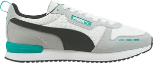 Кроссовки Puma R78 White Spectra Green, белый