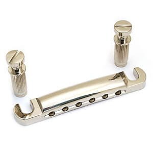Упорный хвостовик, никель, шпильки Allparts Stop Tailpiece, w/ Studs