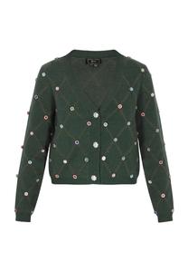 Вязаный кардиган faina Knit Cardigan, темно-зеленый