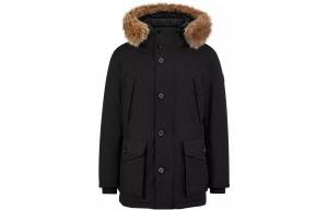 ФУТБОЛКА С КАПЮШОНОМ С ПУХОВЫМ УТЕПЛИТЕЛЕМ ОДНОЦВЕТНАЯ МУЖСКАЯ ЧЕРНАЯ HUGO BOSS