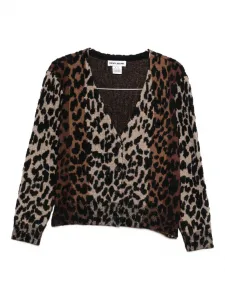 Кардиган с V-образным вырезом и анималистичным принтом Dkny, нейтральный