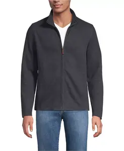 Мужской кардиган Bedford Rib на молнии Lands' End, черный