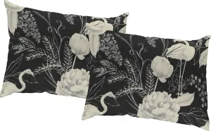 Декоративная подушка Адам "Эдем", сертифицирована GOTS - чехол без наполнения, 1 шт Adam 40х40 см, черный/белый
