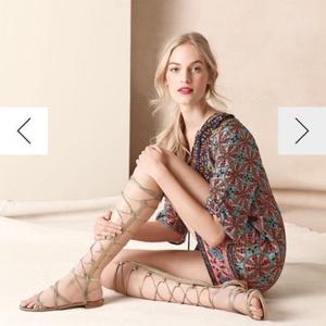 Stuart Weitzman Женские Верблюжьи Натуральная Кожа Спарта Гладиаторские Ботинки