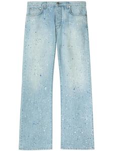 Off-White джинсы с эффектом разбрызганной краски, синий