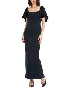 Платье из крепа Mac Duggal, темно-синий