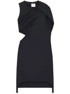 Платье мини со сборками и вырезами Courrèges, черный