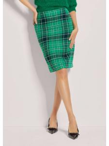 MADELEINE Клетчатая юбка-карандаш зелено-черного цвета