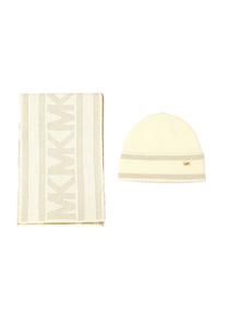 Шапка MICHAEL Michael Kors SIGNATURE SPORT TAPE CUFF SET, Open White/White
