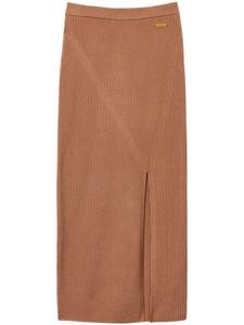 TWINSET юбка миди из трикотажной резинки, коричневый