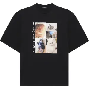 Футболка Balenciaga I Love Cats T-Shirt 'Black', черный