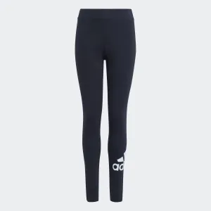 Girls' Essentials Хлопковые леггинсы Adidas с большим логотипом, чёрный