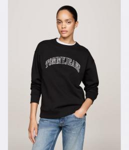 Университетский свитер Loose fit Tommy Jeans, черный
