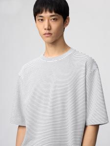 Футболка Uniqlo Airism Cotton Oversized Striped, 00 белый