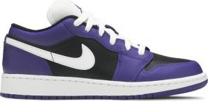 Кроссовки Air Jordan 1 Low GS Black Court Purple, фиолетовый