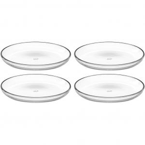 Блюдо Тарелка CUCINA, 18 см, набор из 4 шт. подходит для посудомоечной машины Leonardo, прозрачный