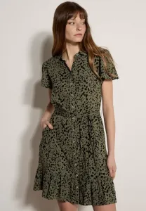 Платье-Рубашка с разбросанными квадратами Apricot, Khaki