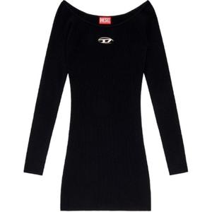 Футболка M Vera с открытыми плечами из ребристого трикотажа DIESEL, черный