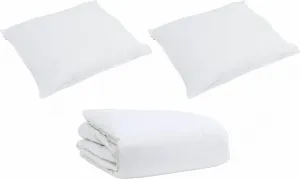 Комплект постельного белья с подушками, 3 предмета, белый пух и перо DKD HOME DECOR