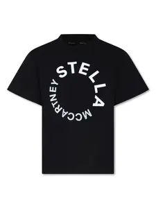 Футболка из органического хлопка с логотипом Stella McCartney Kids, черный