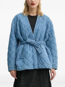 Стеганая джинсовая куртка с поясом Munthe, синий