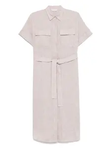 Льняное платье миди Peserico, нейтральный