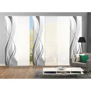 Шторка-панель WUXi на липучке, комплект из 6 шт., ВxШ: 245x60 см, включая крепежные аксессуары Home Wohnideen, серый