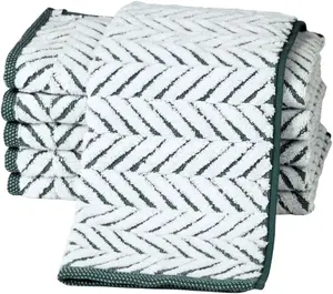 Полотенца ROSS "Sensual 9002", (6 шт.), вязаные косами 30х50 см (6 шт.), зеленый/белый