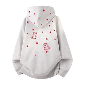 Толстовка Unisex Hooded Moderate Heavyweight HUANQIU, premium серый (красный )