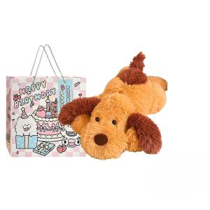 Мягкая и милая плюшевая кукла длинношерстной собаки высота 70cm/80cm/105cm Whoops, Brown+Birthday Shopping Bag