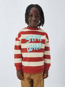Детский худи Stay Wild в полоску John Lewis, Rust/Cream