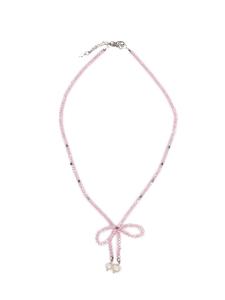 Collezione alessandro Короткое розовое ожерелье в виде бантика