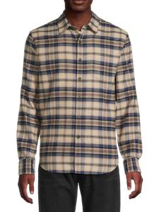 Рубашка в клетку Hasley с пуговицами спереди Vince, цвет Beige Multi