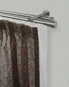 Карниз GARESA "ROSA", 2 направляющие, желаемая длина, крепление внутренней направляющей, выдвижной, торцевая кнопка 300 см, Ø16мм, цвет edelstahlfarben