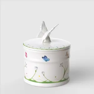 Банка Villeroy & Boch Colourful Spring, 11 см, 0,45 л, белый/зеленый