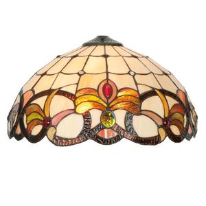 Абажур Clayre & Eef Tiffany Ø 40 см бежево-коричневый стеклянный полукруг Clayre&Eef, бежевый