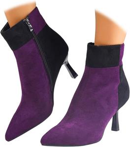 Женские ботильоны на маленьком каблуке с заостренным носком, удобные ботильоны на шпильке, высокие каблуки 2,55 дюйма, праздничные модные короткие ботильоны Generic, Purple