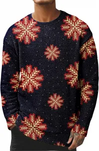 Мужской свитер с длинным рукавом и рождественским принтом